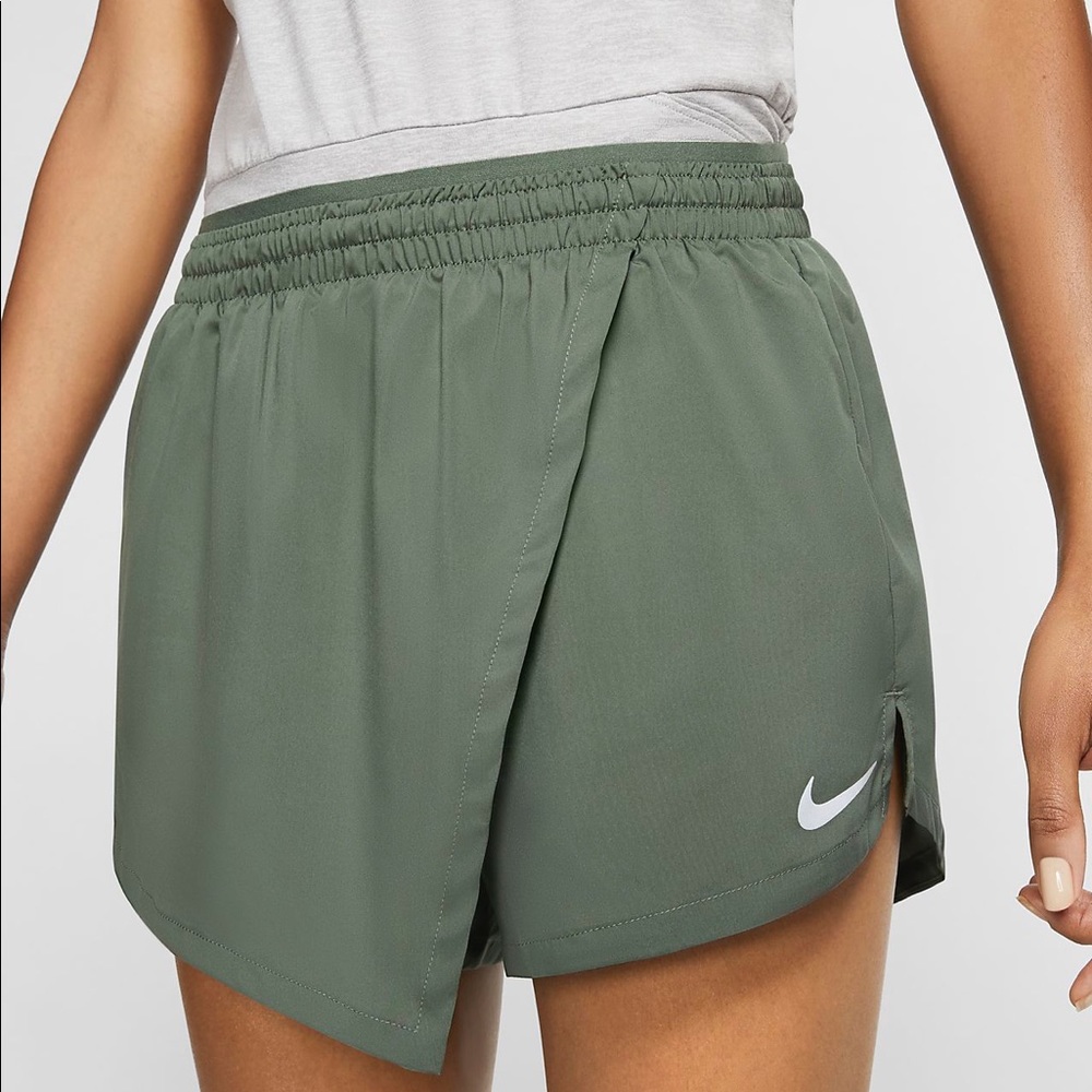 Nike Olive Green Tempo Lux Running Skort Shorts